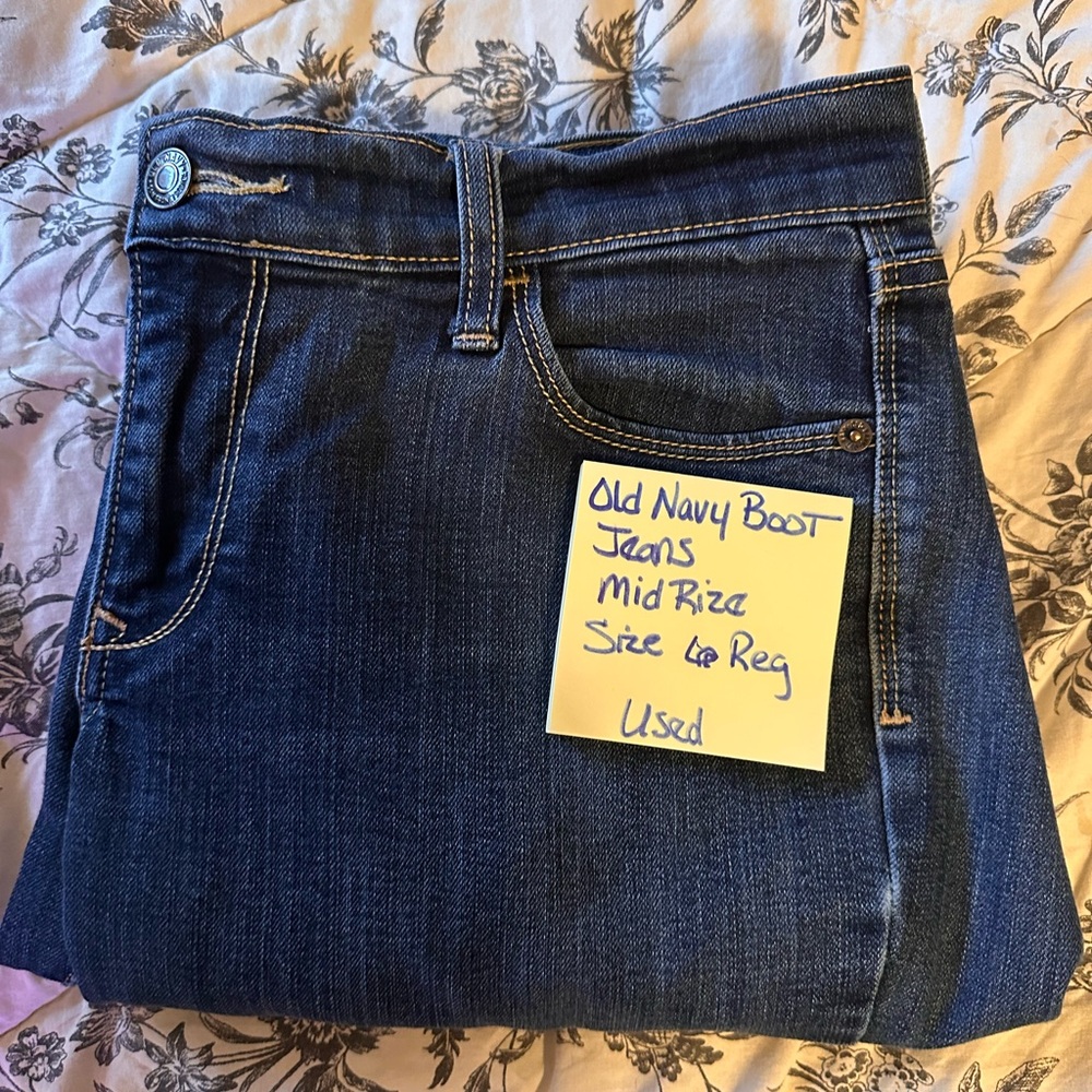 Old Navy Women's Mid Rise Bootcut Jeans - Dark Blue